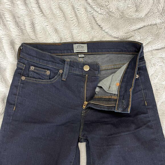 J.Crew Jeans Women 26 Toothpick Skinny Dark Wash Stretch Denim Mid Rise Everyday - Picture 4 of 12